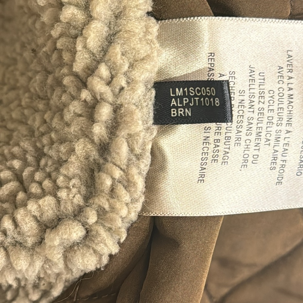 LEVI’S Washed Cotton Brown Jacket Removable Hood Snap/Zipper Front Size Small - Picture 12 of 14